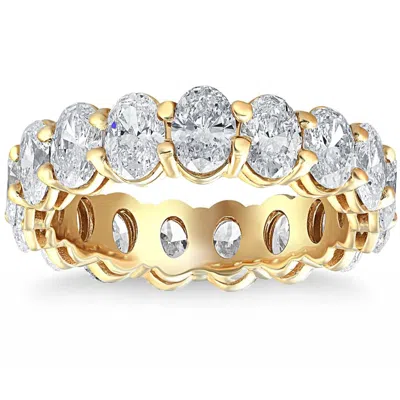 Pompeii3 6 Ct Tw Oval Cut Moissanite Eternity Ring 14k Yellow Gold Womens Wedding Band In Silver