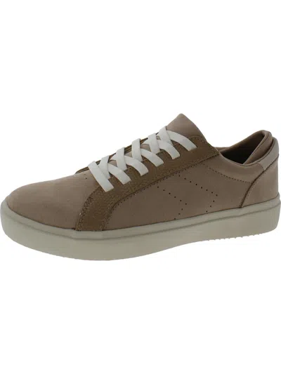 Dr. Scholl's Shoes Wink Lace Womens Faux Suede Round Toe Casual And Fashion Sneakers In Beige