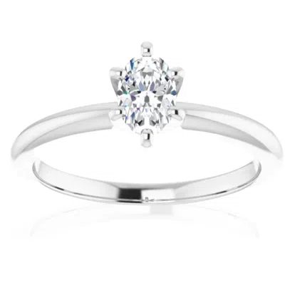 Pompeii3 1/3ct Oval Lab Grown Diamond Solitaire Engagement Ring 14k White Gold In Silver