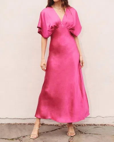 Dress Forum Satin Maxi Dress In Pink Magenta In Multi