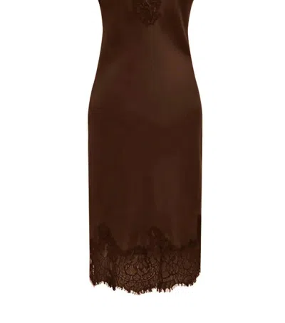Gold Hawk Megan Slip Dress In Chocolate In Brown