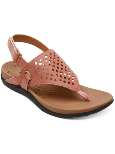 Rockport Ridge Toe Post Womens Faux Leather Slingback Sandals In Pink
