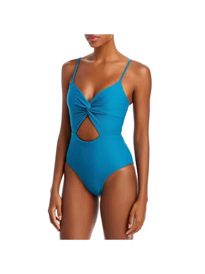 L*space Kyslee 1pc Womens Ribbed Recycled Polyester One-piece Swimsuit In Blue