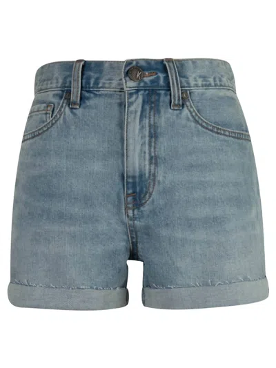 Kut From The Kloth Jane High Rise Short Uneven Roll Up Raw Hem In Encourage In Blue