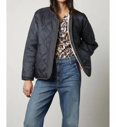 Velvet By Graham & Spencer Women's Marissa Quilted Sherpa-lined Jacket In Navy