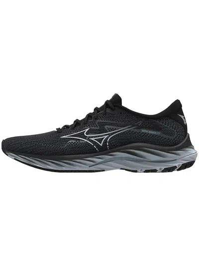 Mizuno Wave Rider 27 Mens Fitness Lifestyle Running & Training Shoes In Black