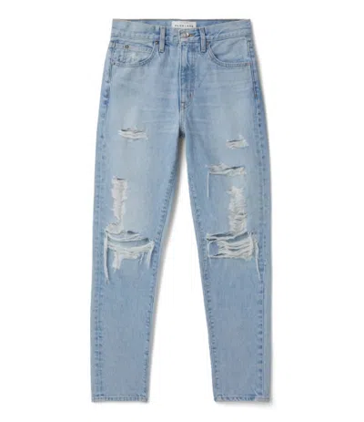 Slvrlake Women's Roxy Slim Straight Jean In Mind Made Up Distressed In Blue