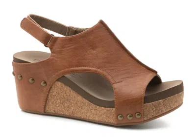 Corkys Footwear Women's Carley Wedge Sandal In Cognac Smooth In Brown