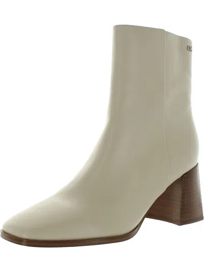 Calvin Klein Broma Womens No Material Tag Faux Leather Ankle Boots In White
