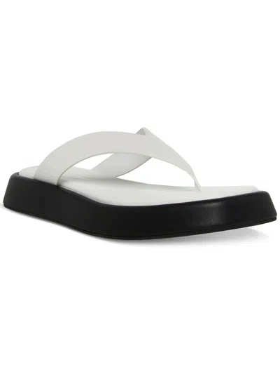 Madden Girl Lady Womens Faux Leather Flip-flops Thong Sandals In White