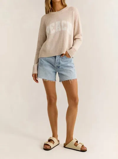 Z Supply Sunset Beach Sweater In Light Oatmeal Heather In Brown