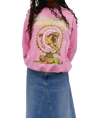 Daydreamer Doors Strange Days Bf Crew Sweatshirt In Pink Sugar In Brown