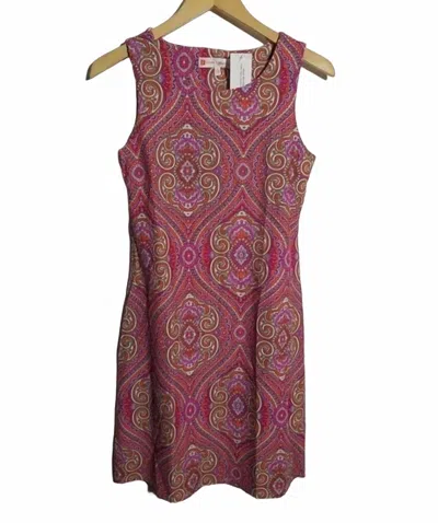 Jude Connally Beth Dress In Paisley Medallion Hot Pink In Multi