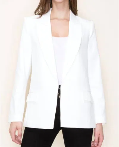 Staccato Collared Long Sleeve Blazer In Ivory In White