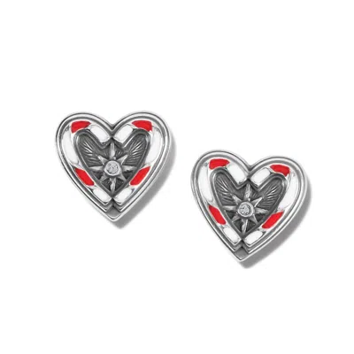 Brighton Women's Candy Cane Sweetheart Earrings In Silver-multi