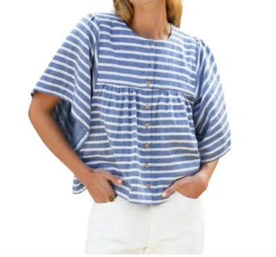 Emerson Fry Marion Button Blouse In Blue