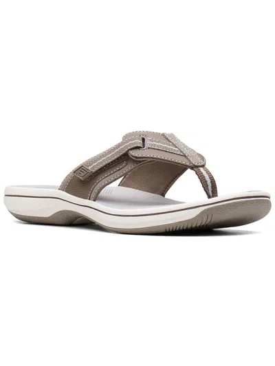 Cloudsteppers By Clarks Brinkley Jazz Womens Cushioned Soft Adjustable Thong Sandals In Grey
