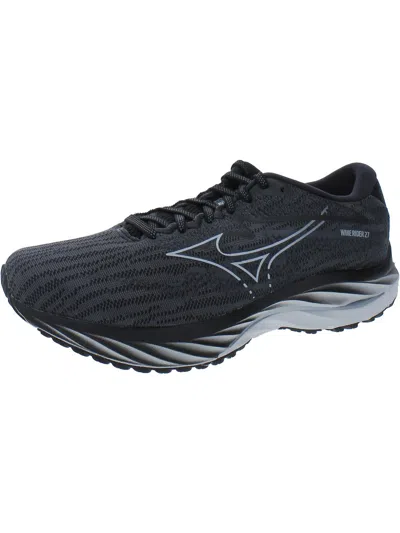 Mizuno Wave Rider 27 Womens Fitness Workout Running & Training Shoes In Black