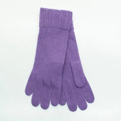Portolano Gloves With Stitched Cuff In Purple