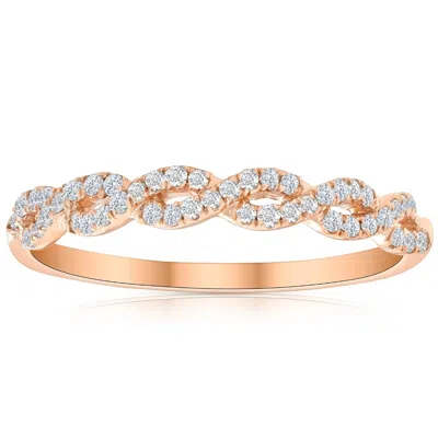Pompeii3 1/4 Carat (ctw) Round White Diamond Ladies Swirl Wedding Ring 10k Rose Gold In Silver