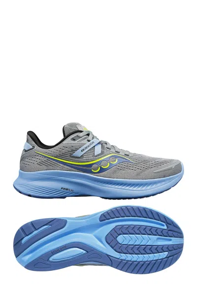 Saucony Women's Guide 16 Running Shoes - D/wide Width In Fossil/ether In Grey
