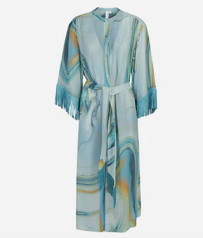 Jonathan Simkhai Odelia Mable Cover Up In Mable Print In Blue