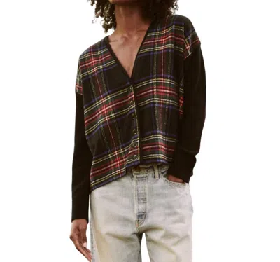 The Great Fire Side Cardigan In Hearth Plaid In Black