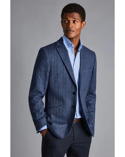 Charles Tyrwhitt Slim Fit Eco Wool-blend Jacket In Blue
