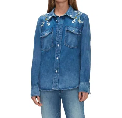 7 For All Mankind Classic Button Down Shirt In Denim In Blue