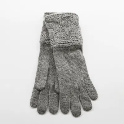 Portolano Gloves With Cables In Grey