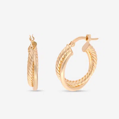 Ina Mar 14k Yellow Gold Polished Torchon Bypass Hoop Earrings