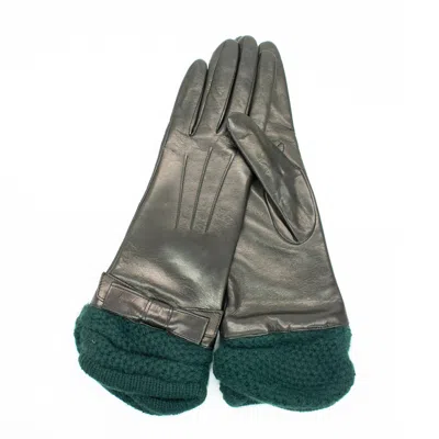 Portolano Leather Gloves With Knitted Cuff In Multi