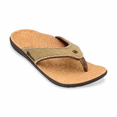 Spenco Men's Yumi Sandal In Straw/java/cork In Brown