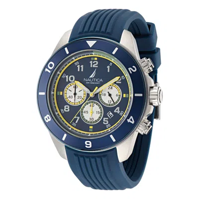 Nautica One Silicone Chronograph Watch In Blue