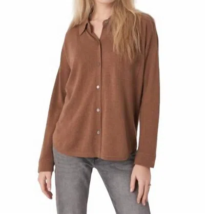 Repeat Cashmere Shirt Collar Cardigan In Hazel In Brown