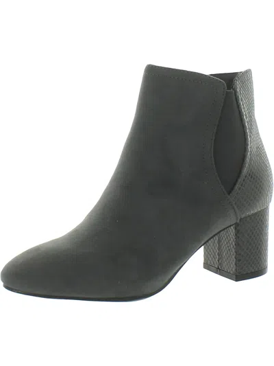 Karen Scott Ivynaaf Womens Faux Leather Ankle Boots In Grey