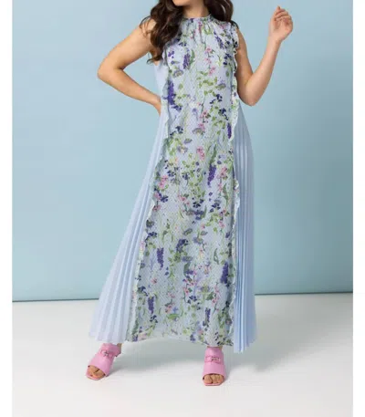 Marc Cain Floral Maxi Dress In Light Blue