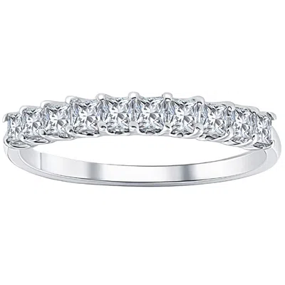 Pompeii3 1/2ct Princess Cut Diamond U-prong Wedding Ring 10k White Gold In Silver