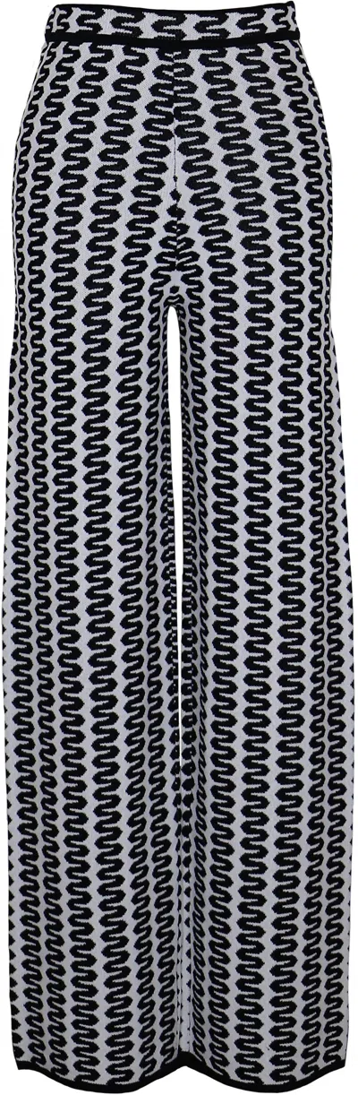 Lucy Paris Tahiti Knit Pants In Black/white In Multi