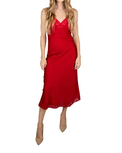 Brazeau Tricot Liz Slip Dress In Ruby In Red
