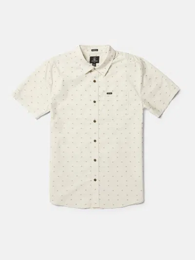 Volcom Crownstone Short Sleeve Shirt - Off White In Beige