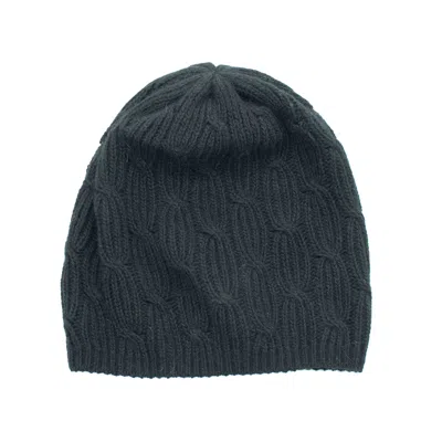 Portolano Slouchy Cabled Hat In Black
