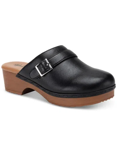 Style & Co Dakota Womens Faux Leather Round Toe Platform Heels In Multi