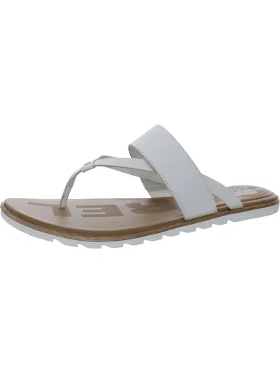 Sorel Womens Leather Flip-flops In White