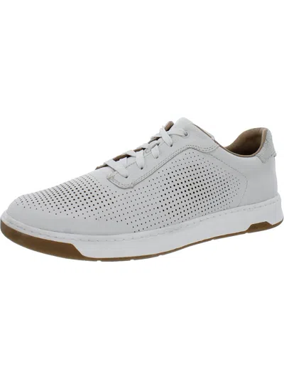Johnston & Murphy Mens No Material Tag Faux Leather Casual Shoes In White
