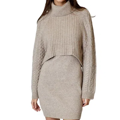 Dh New York Mal Sweater Mini Dress In Mushroom In Grey