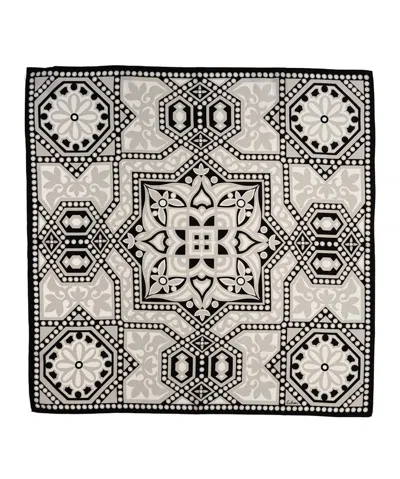 Echo The Marquee Print 35" Silk Square Scarf In Black In Grey