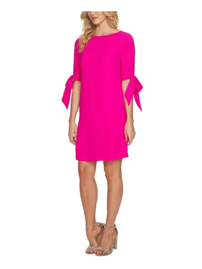 Cece Womens Crepe Elbow Sleeves Shift Dress In Pink