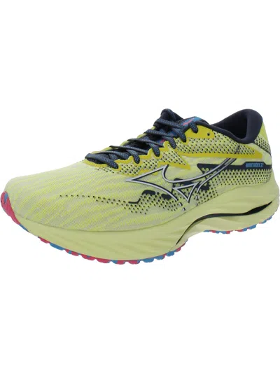Mizuno Wave Rider 27 Mens Fitness Workout Running & Training Shoes In Yellow