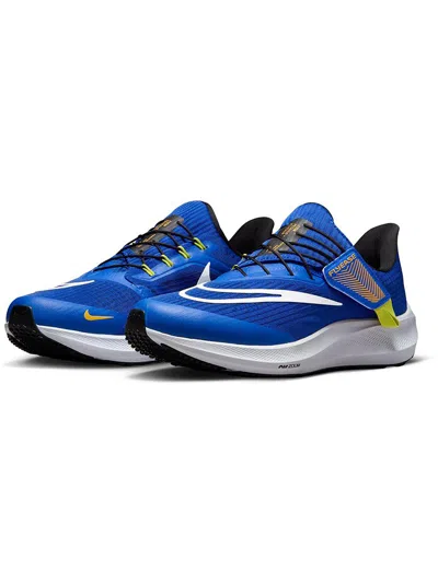 Nike Air Zoom Pegasus Flyease Mens Fitness Workout Running & Training Shoes In Blue